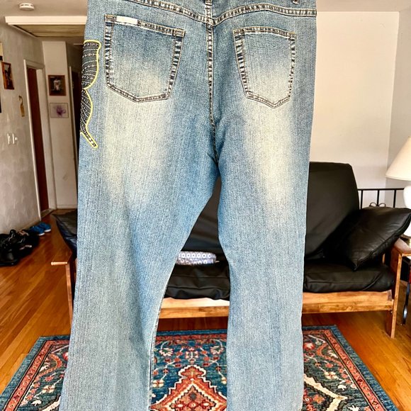 CREST JEANS Butterfly Embroidered Lace Detail Stretch Vintage JEANS Sz. 19/20 - Picture 8 of 9